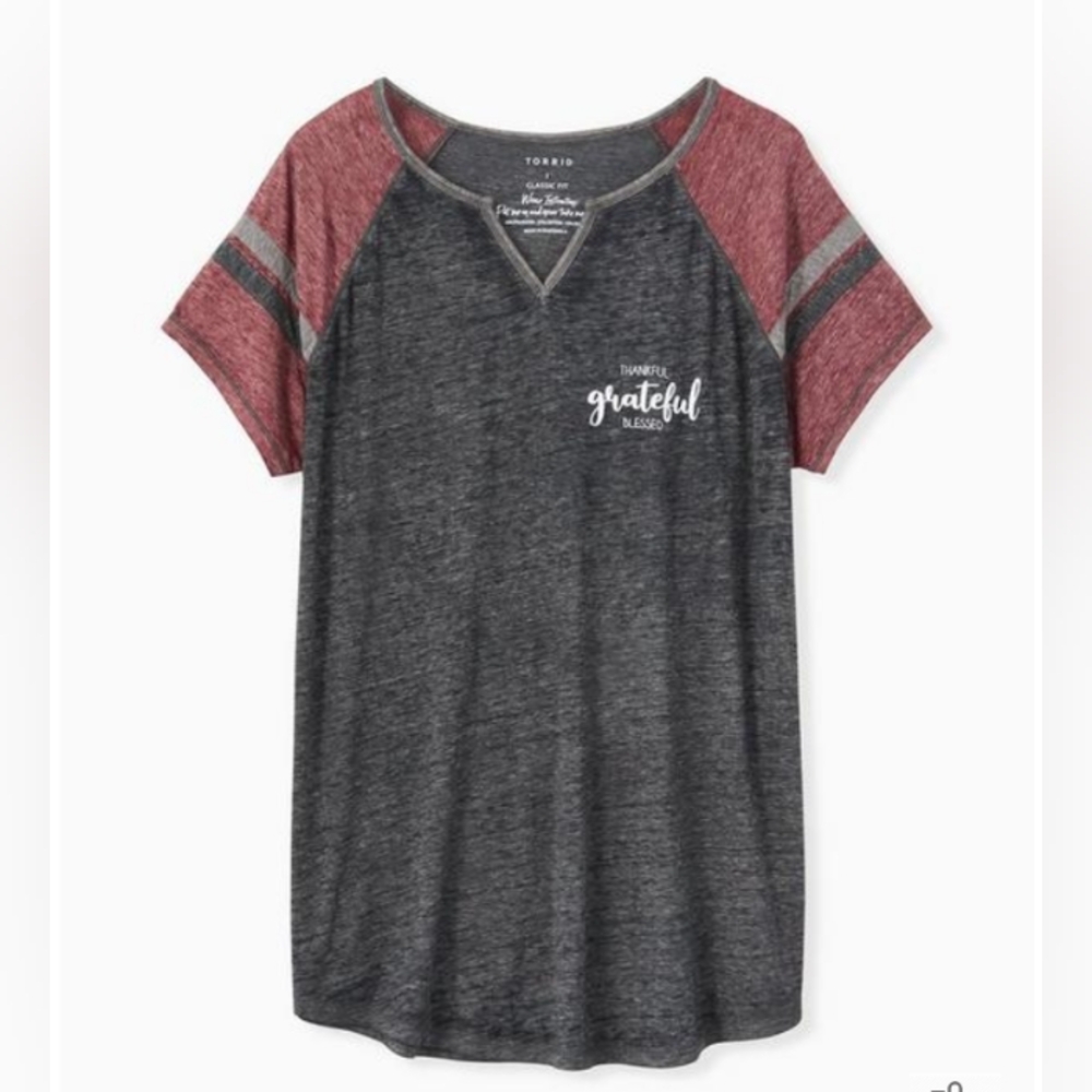 Blessed Classic Fit Football Tee - Triblend Dark Grey